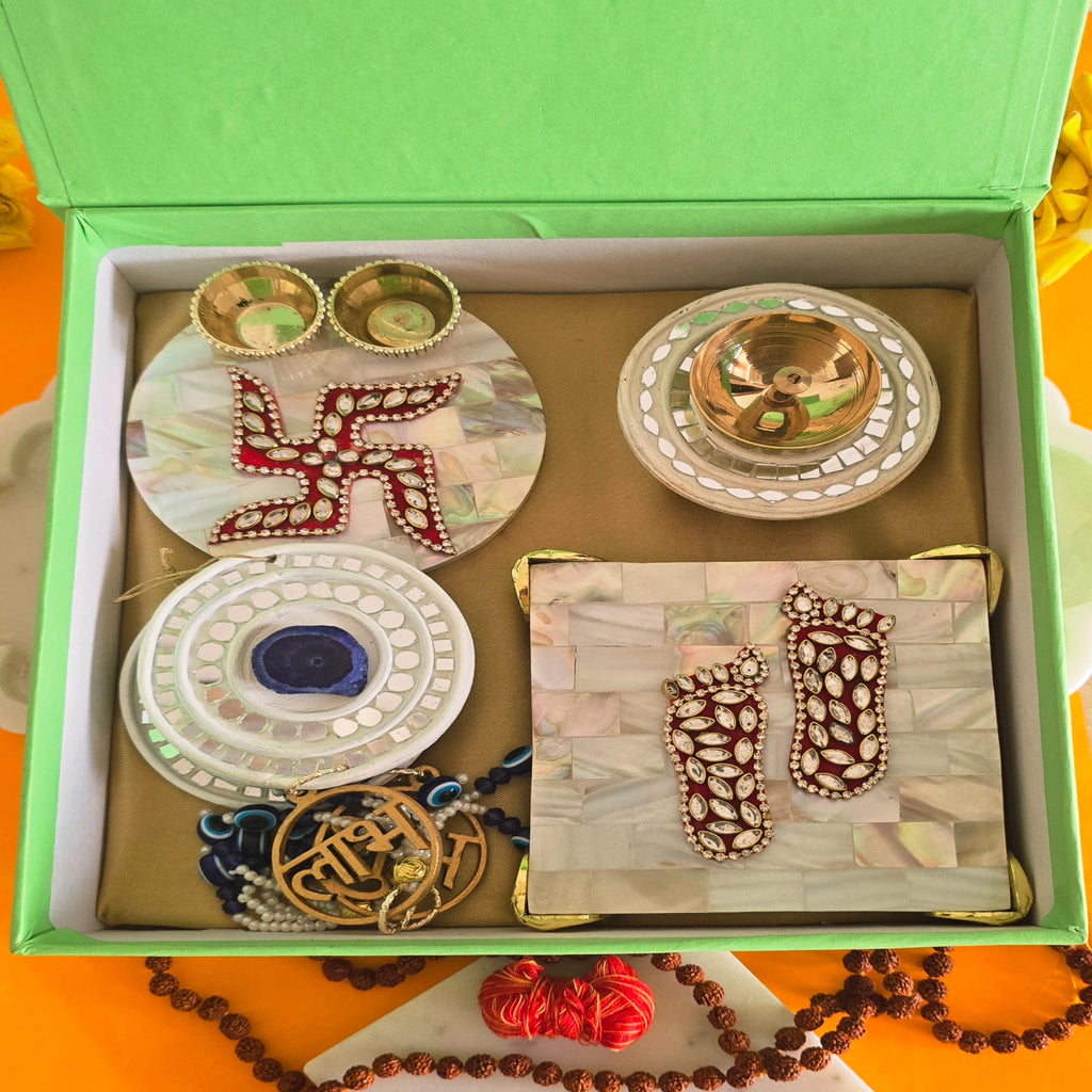 MOP Pooja Platter , MOP Laxmi Charan, MDF Diya and MDF Door Hangings