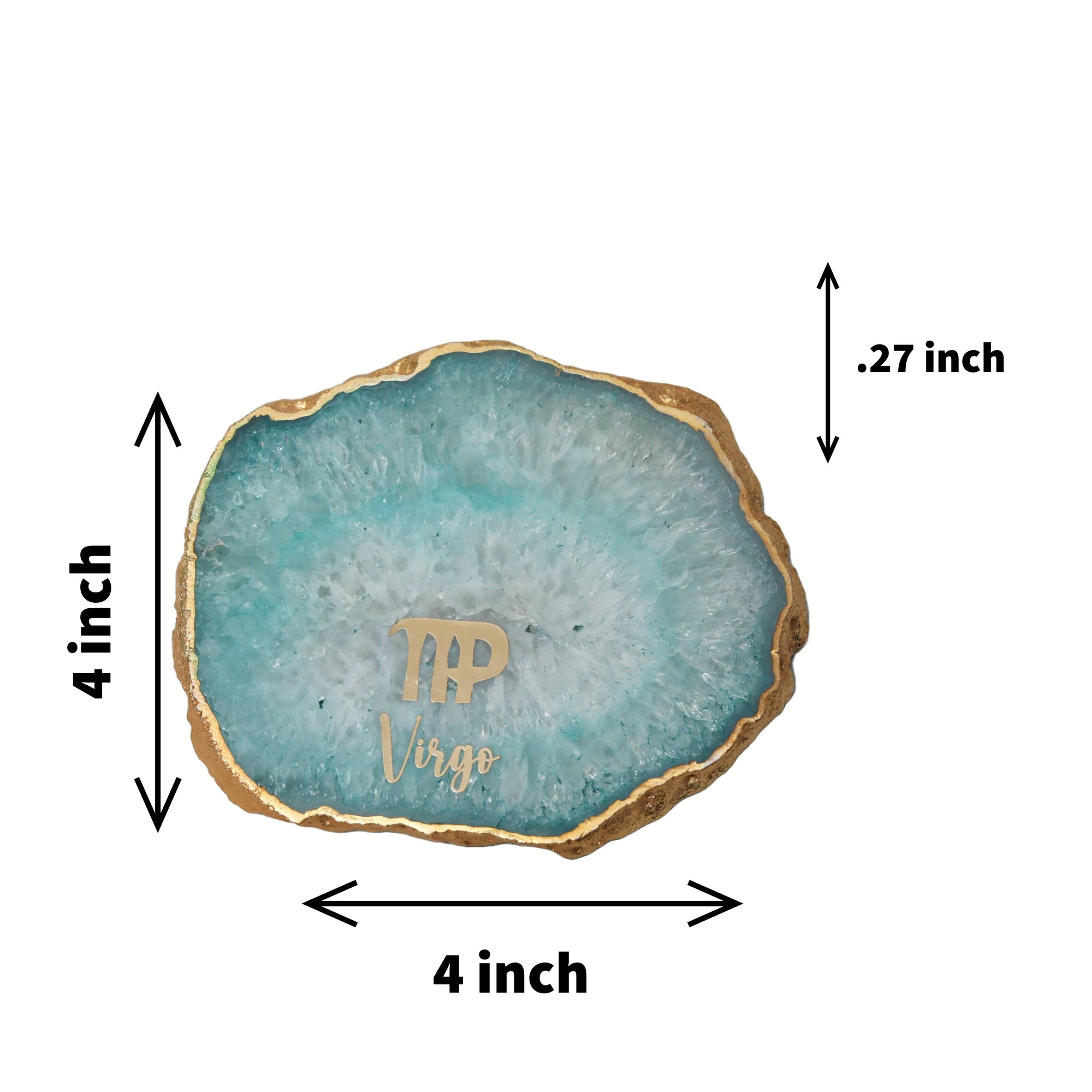 Agate Zodiac Coaster Virgo-Turquoise