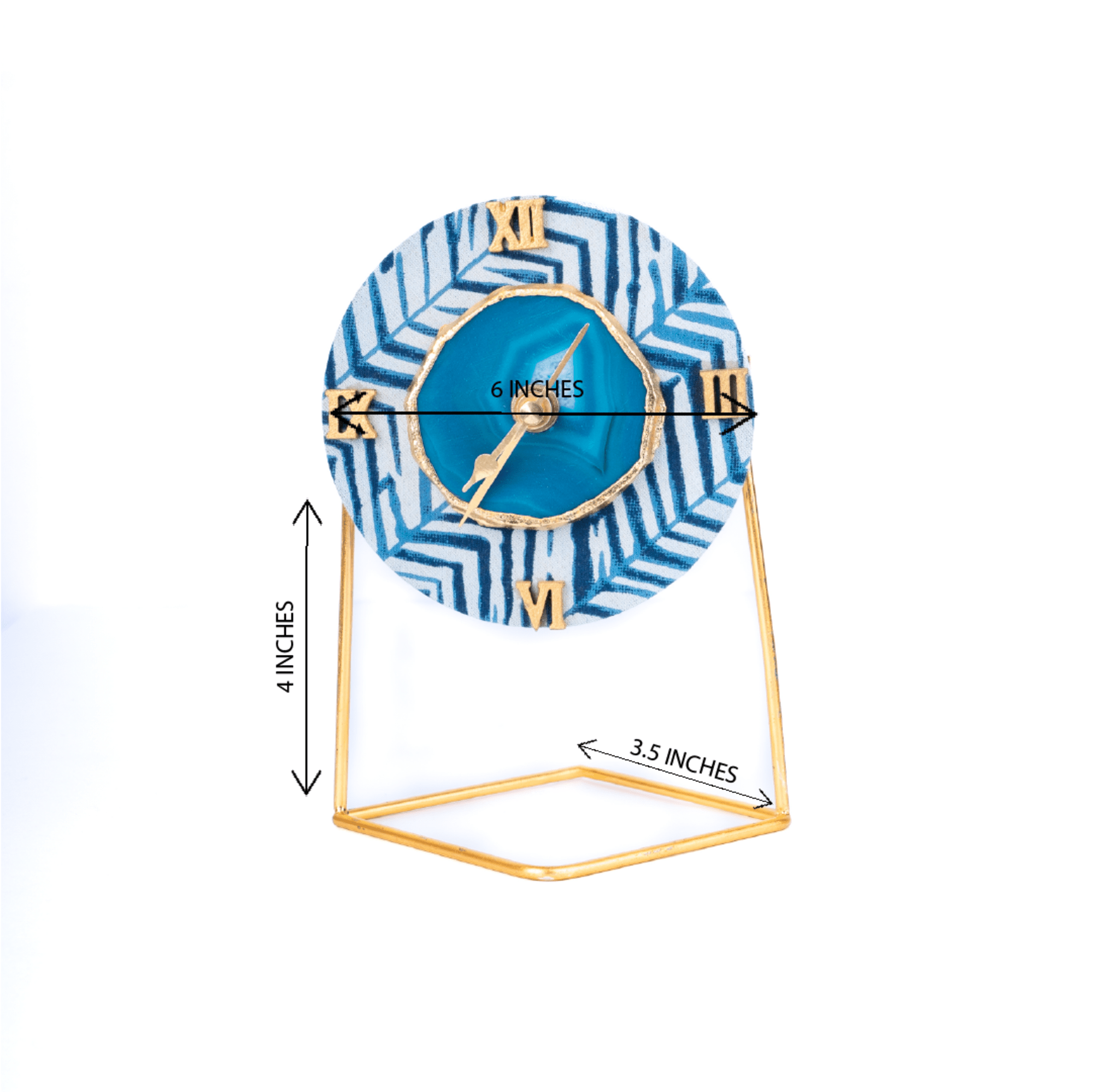 Blue Zebra Dekstop Clock(Round)