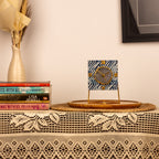 Blue Zebra Desktop Clock(Square)