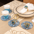 Blue Zebra Napkin Rings Set Of 6
