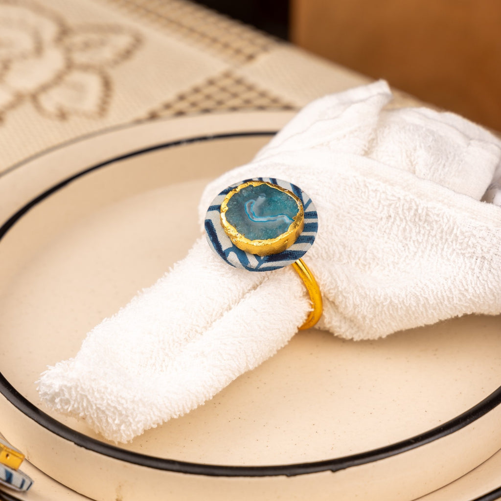 Blue Zebra Napkin Rings Set Of 6