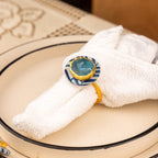 Blue Zebra Napkin Rings Set Of 6