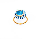 Blue Zebra Napkin Rings Set Of 6