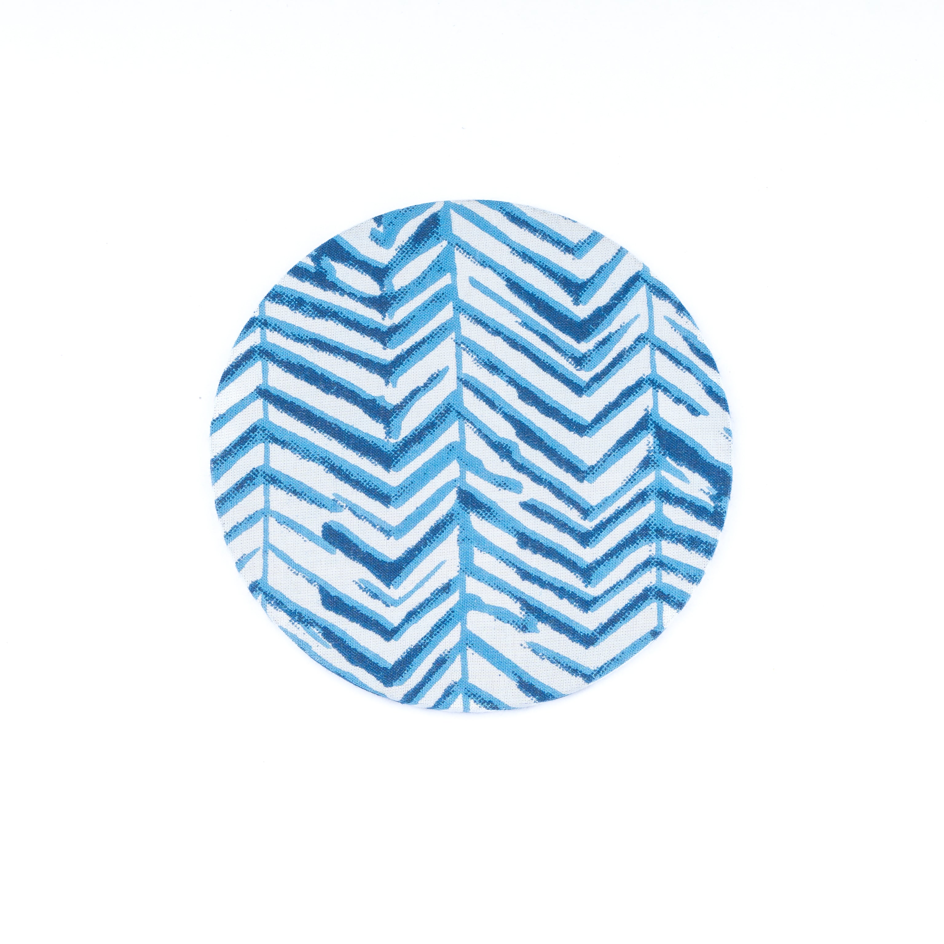 Blue Zebra Napkin Ring And Coaster Set Of 4