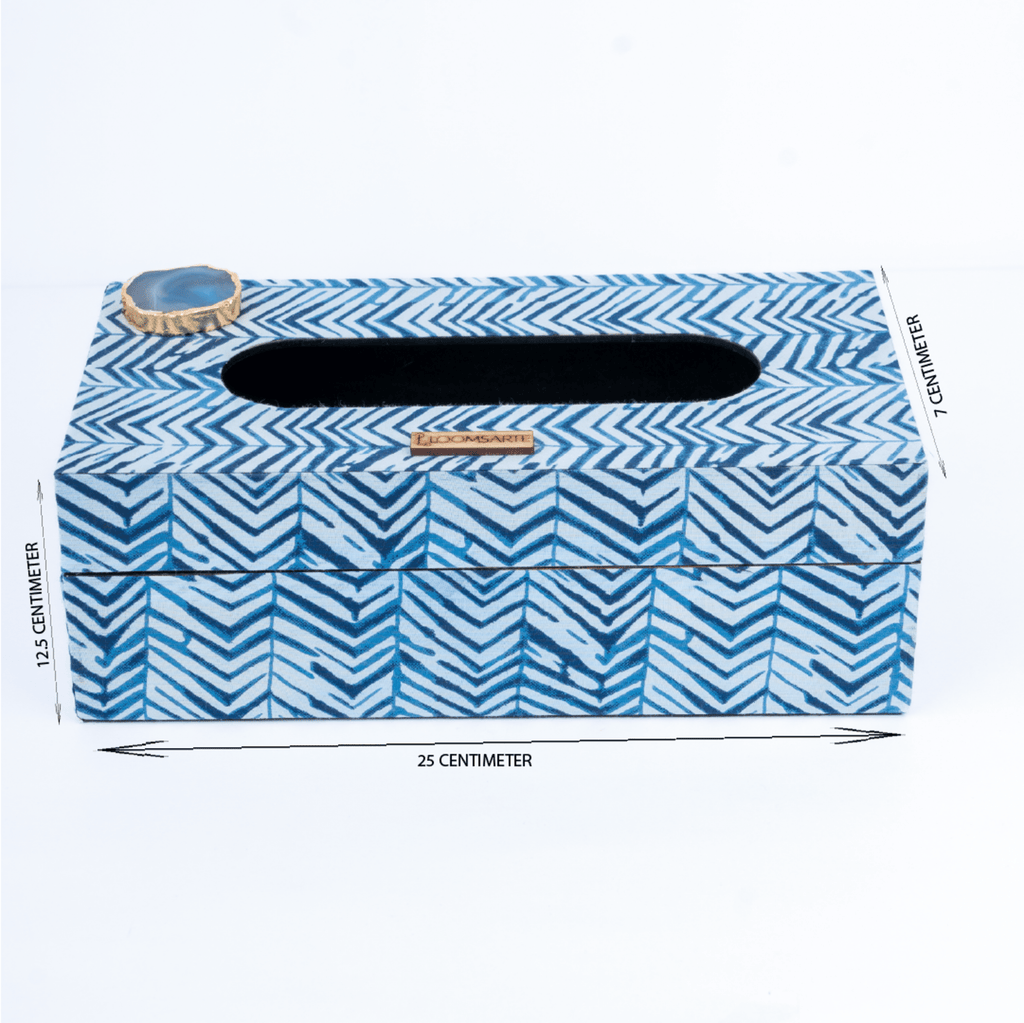 Blue Zebra Tissue Box