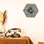 Blue Zebra Wall Clock(Hexagon)