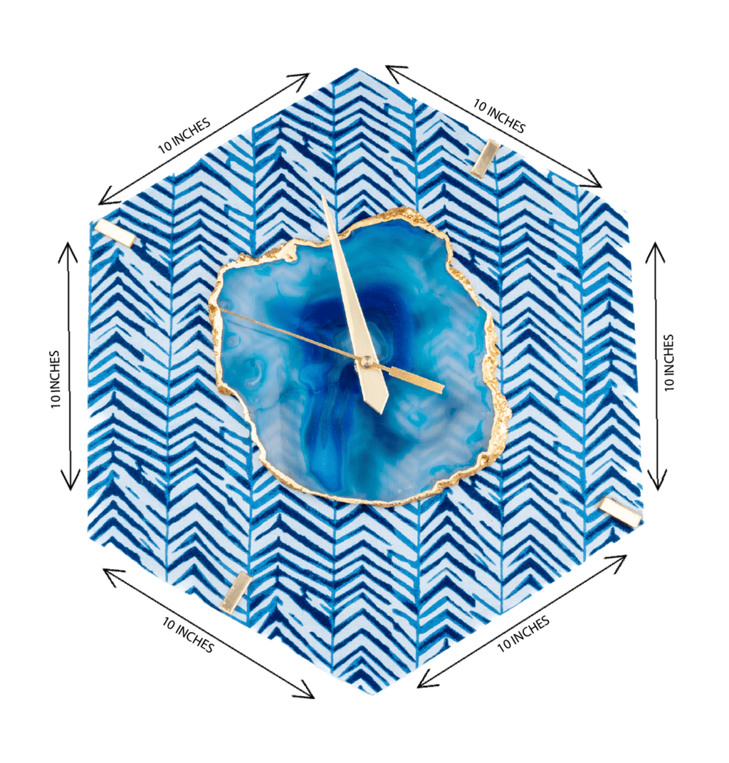 Blue Zebra Wall Clock(Hexagon)
