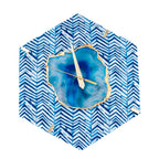 Blue Zebra Wall Clock(Hexagon)