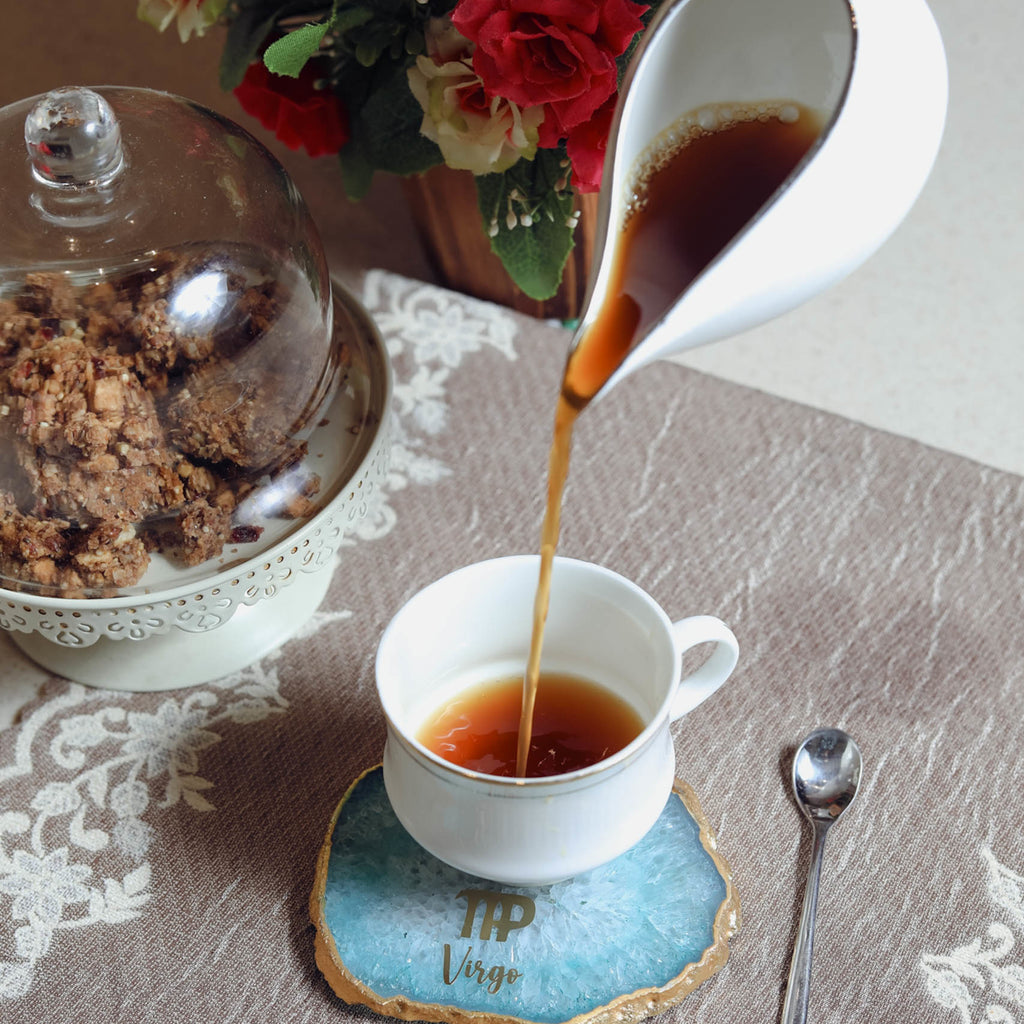 Agate Zodiac Coaster Virgo-Turquoise