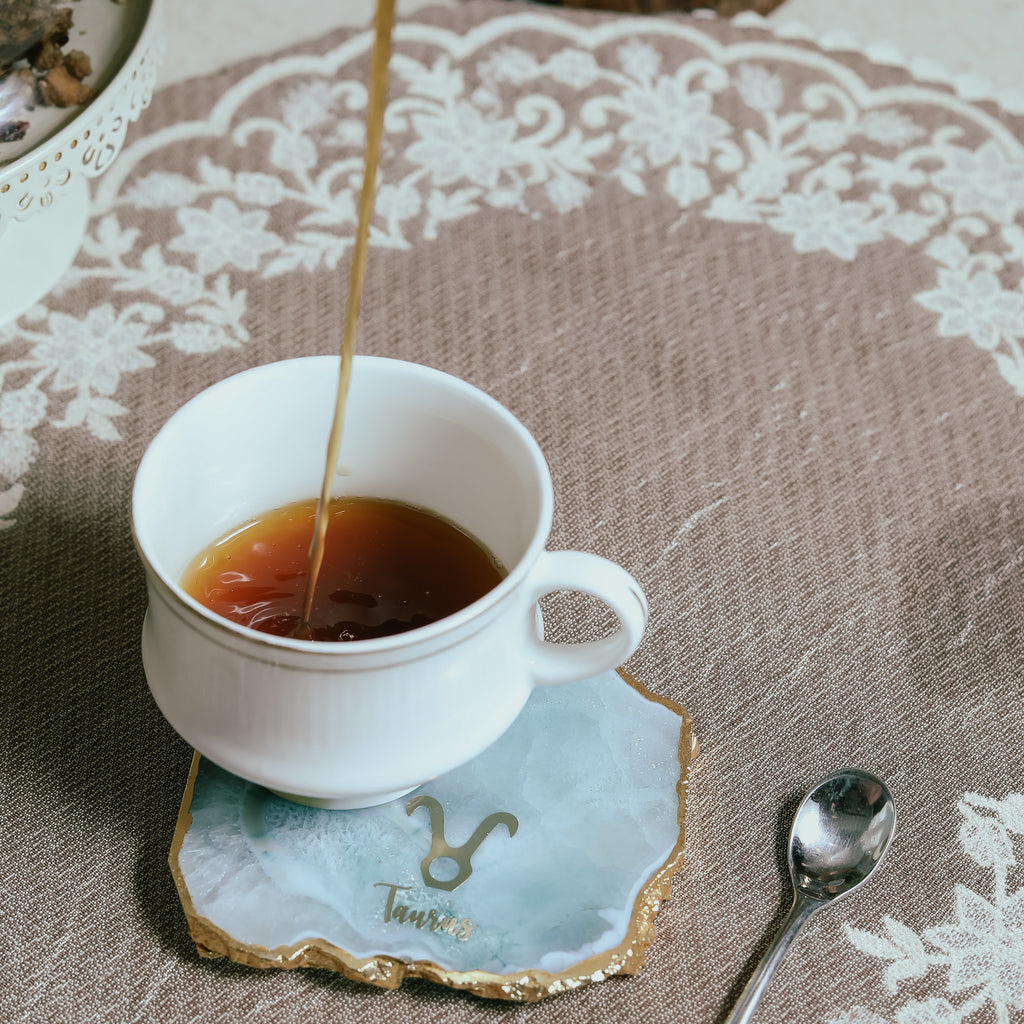 Agate Zodiac Coaster Taurus-Turquoise