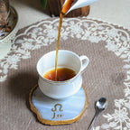 Agate Zodiac Coaster Leo-Natural White