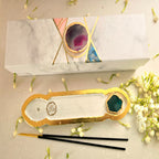 White Marble Gaytri Mantra Agarbatti Stand