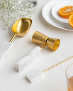 Metal Bar Set With Marble Handle Set of 6