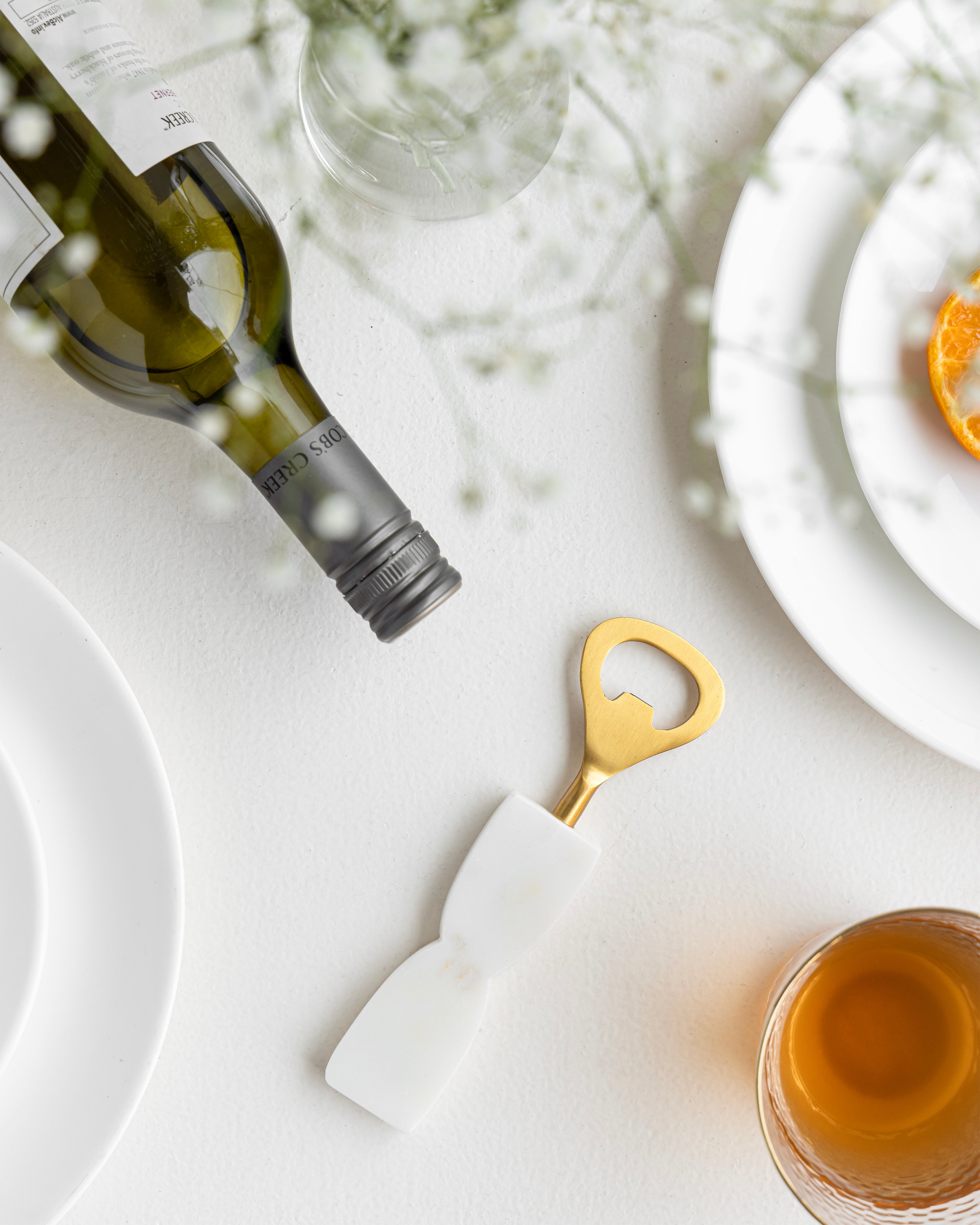 Metal Bar Set With Marble Handle Set of 6