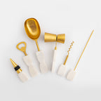 Metal Bar Set With Marble Handle Set of 6