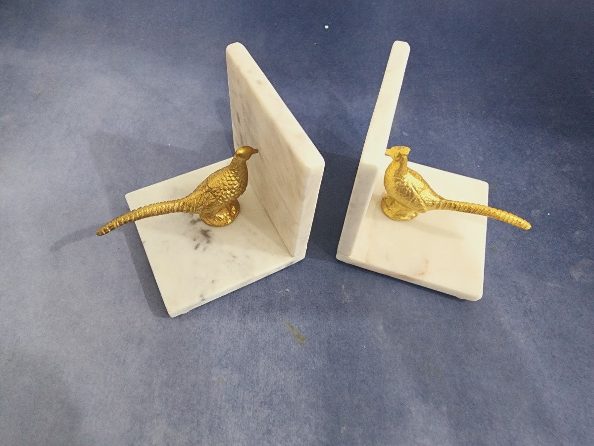 White Marble Bird Bookend