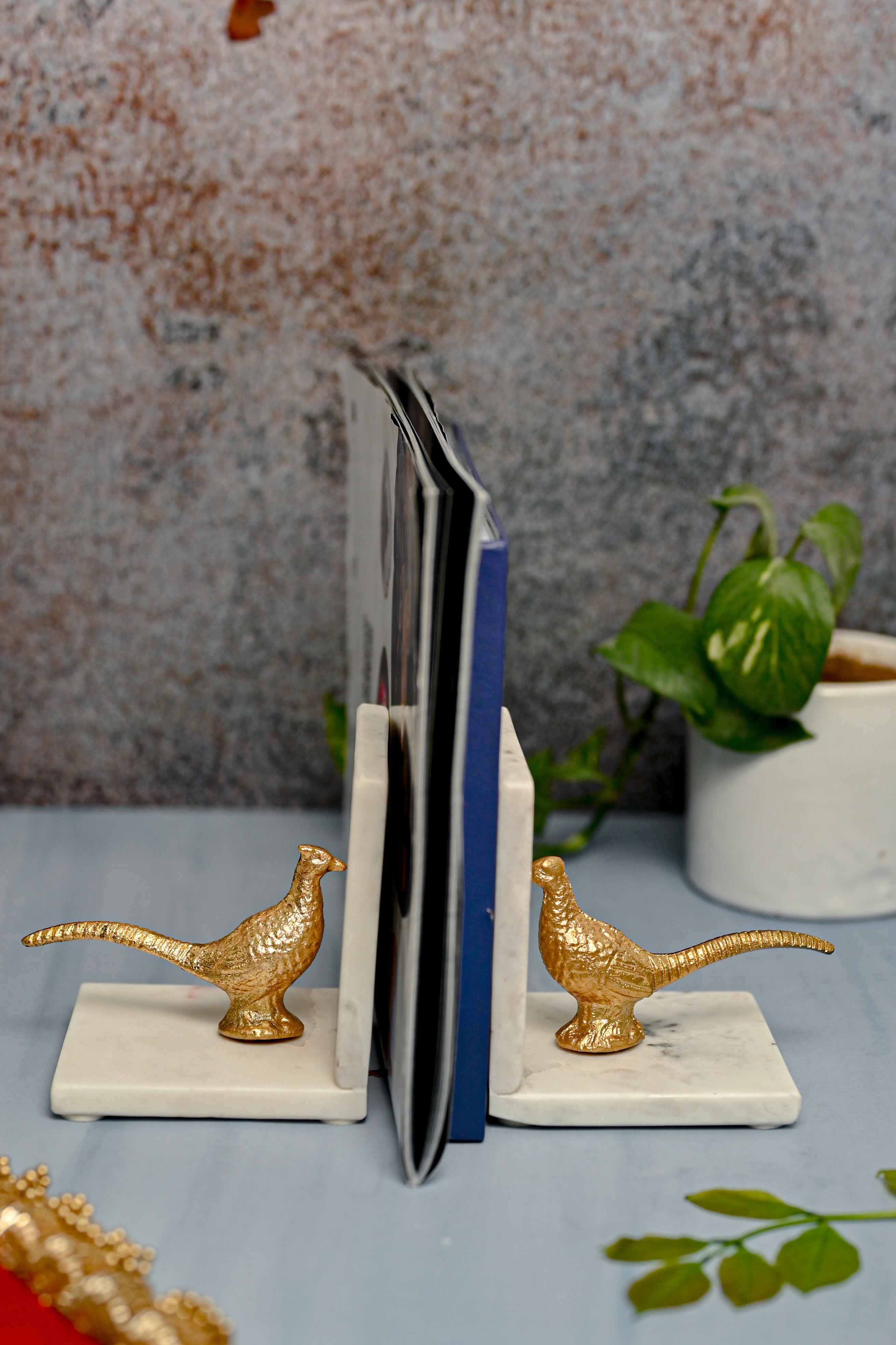 White Marble Bird Bookend