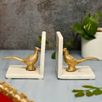 White Marble Bird Bookend