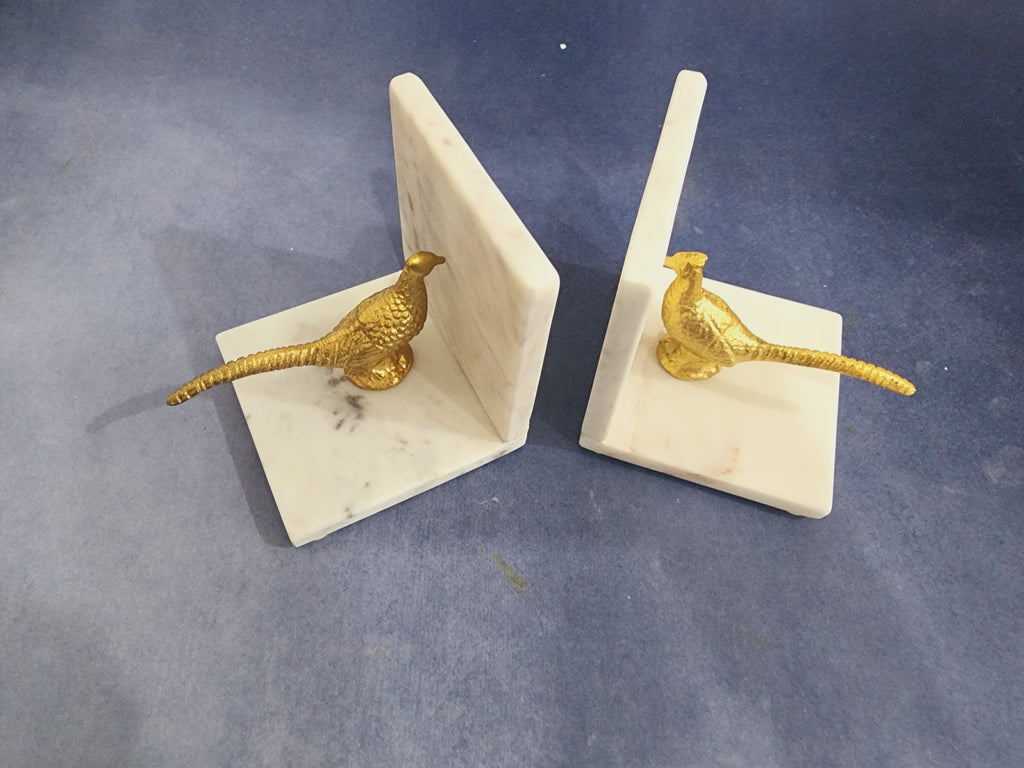 White Marble Bird Bookend