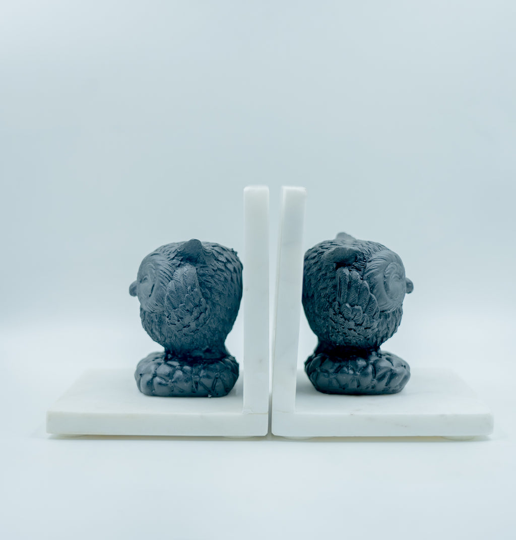 Marble Owl Bookend
