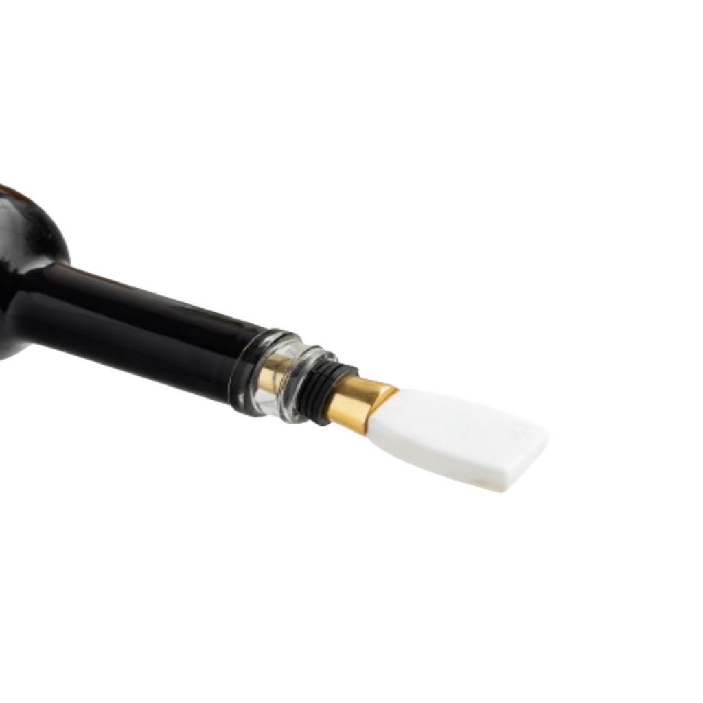 Metal Bottle Stopper With Marble Handle