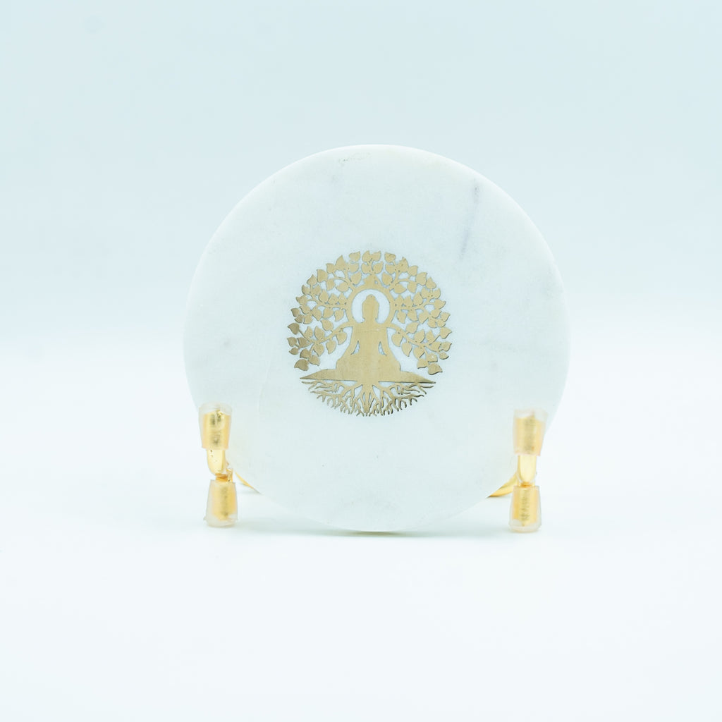 Budha Tree Marble Metal Showpeice