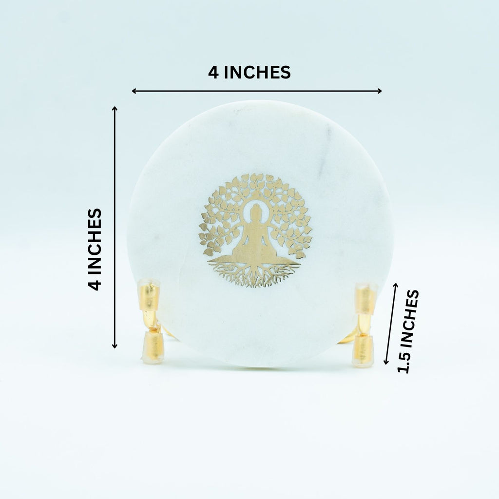 Budha Tree Marble Metal Showpeice