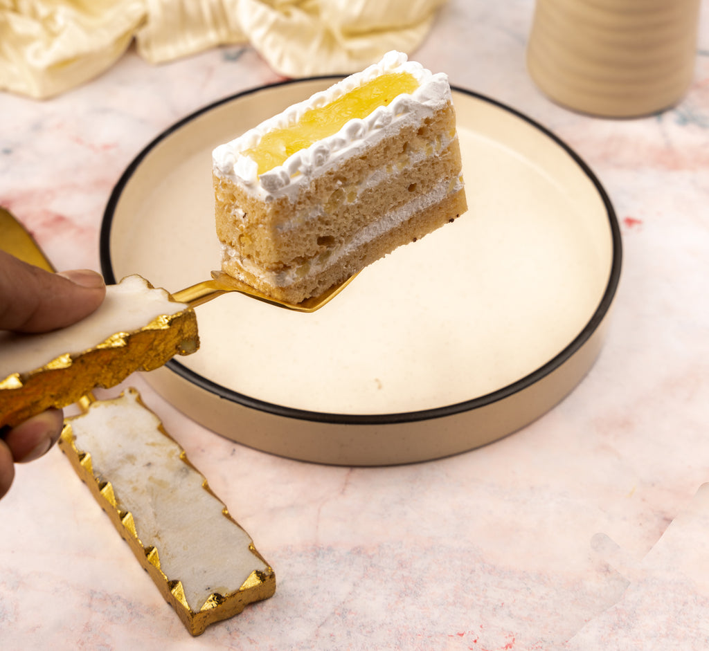 Marble with Gold leafing and Metal Cake Server