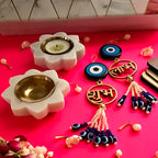 White Marble TeaLight Holder Diya And Door Hangings