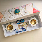 White Marble TeaLight Holder Diya And Door Hangings