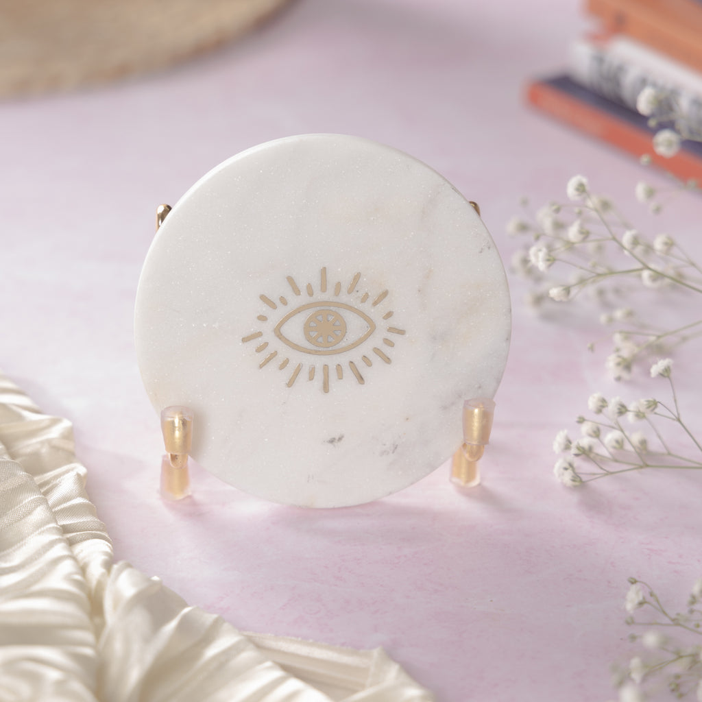 Evil Eye Marble Metal Showpeice