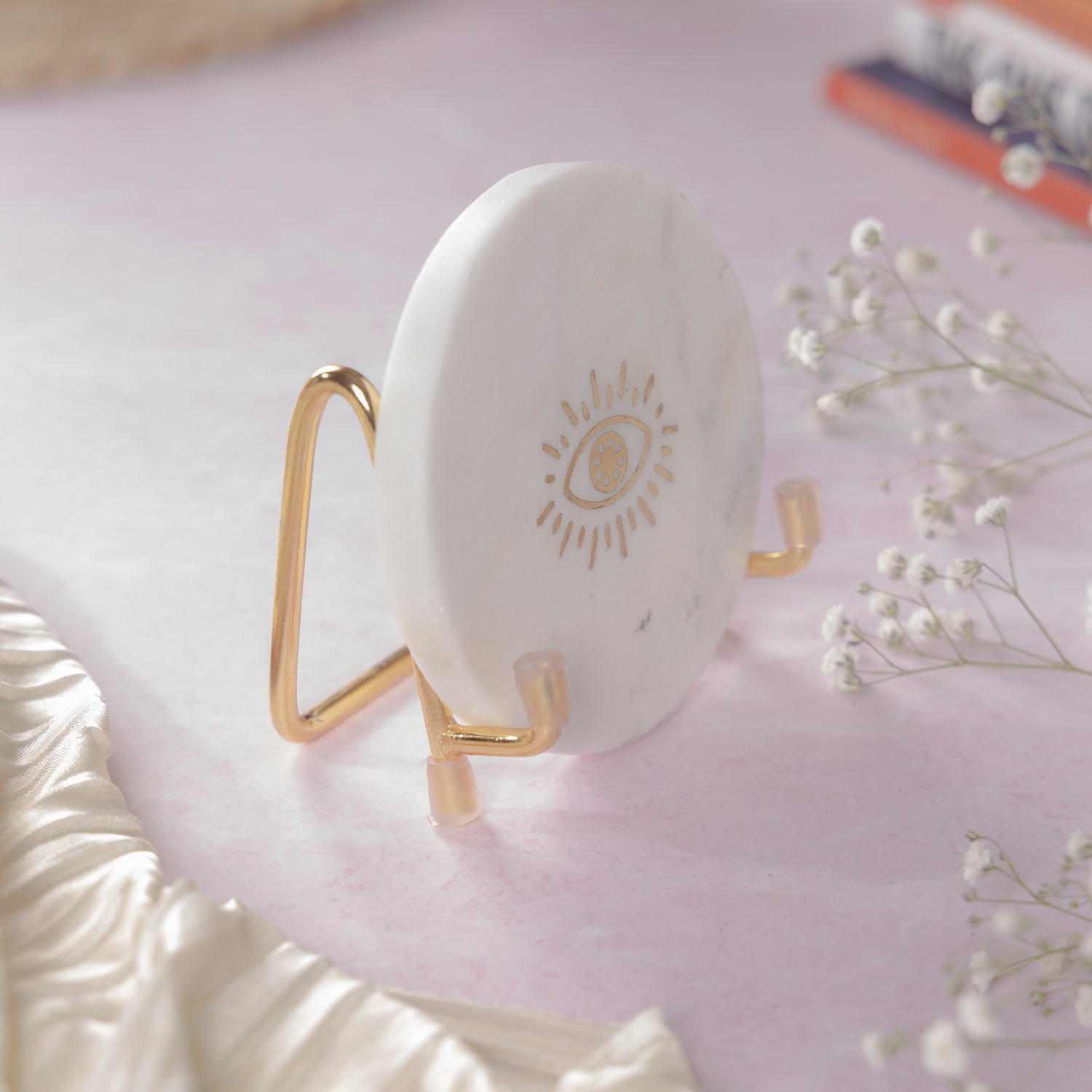 Evil Eye Marble Metal Showpeice