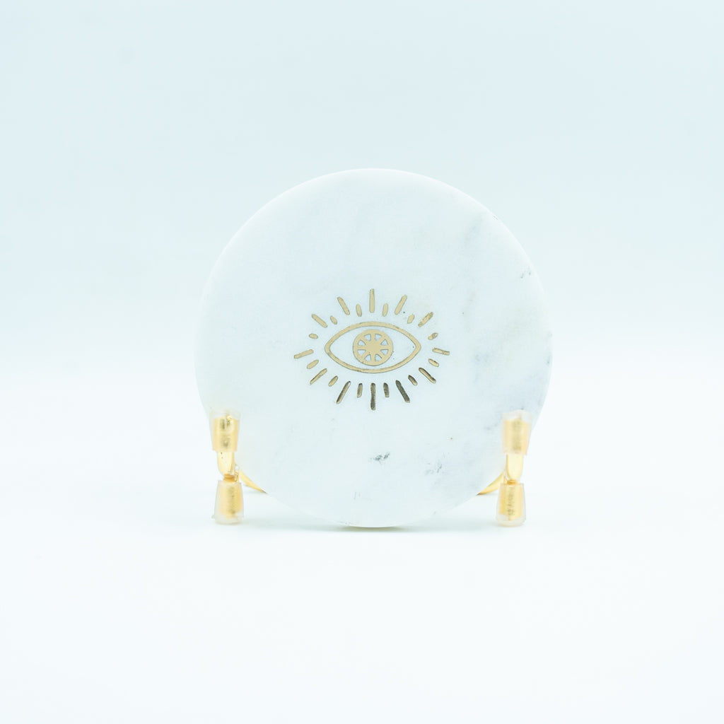 Evil Eye Marble Metal Showpeice