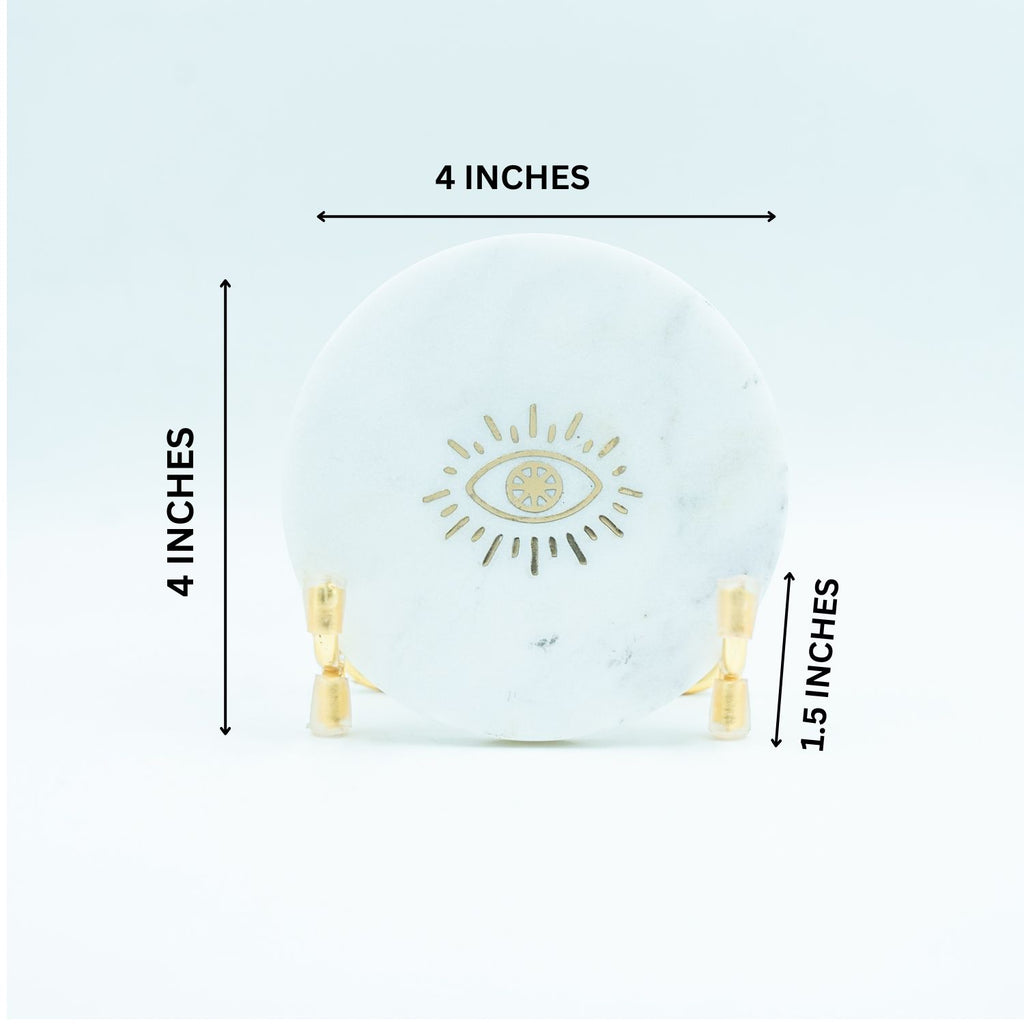 Evil Eye Marble Metal Showpeice