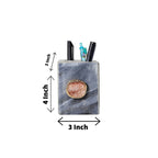 Grey Marble with Agate Pen stand- Brown