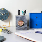 Grey Marble with Agate Pen stand- Brown