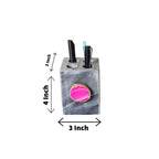 Grey Marble with Agate Pen stand- Pink