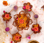 Lotus Design Metal Urli Bowl with Agate- Pink