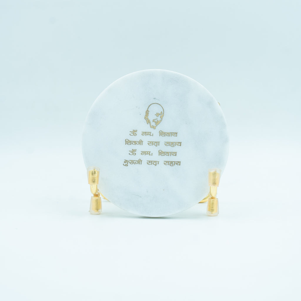 Guru Ji Mantra Marble Metal Showpeice