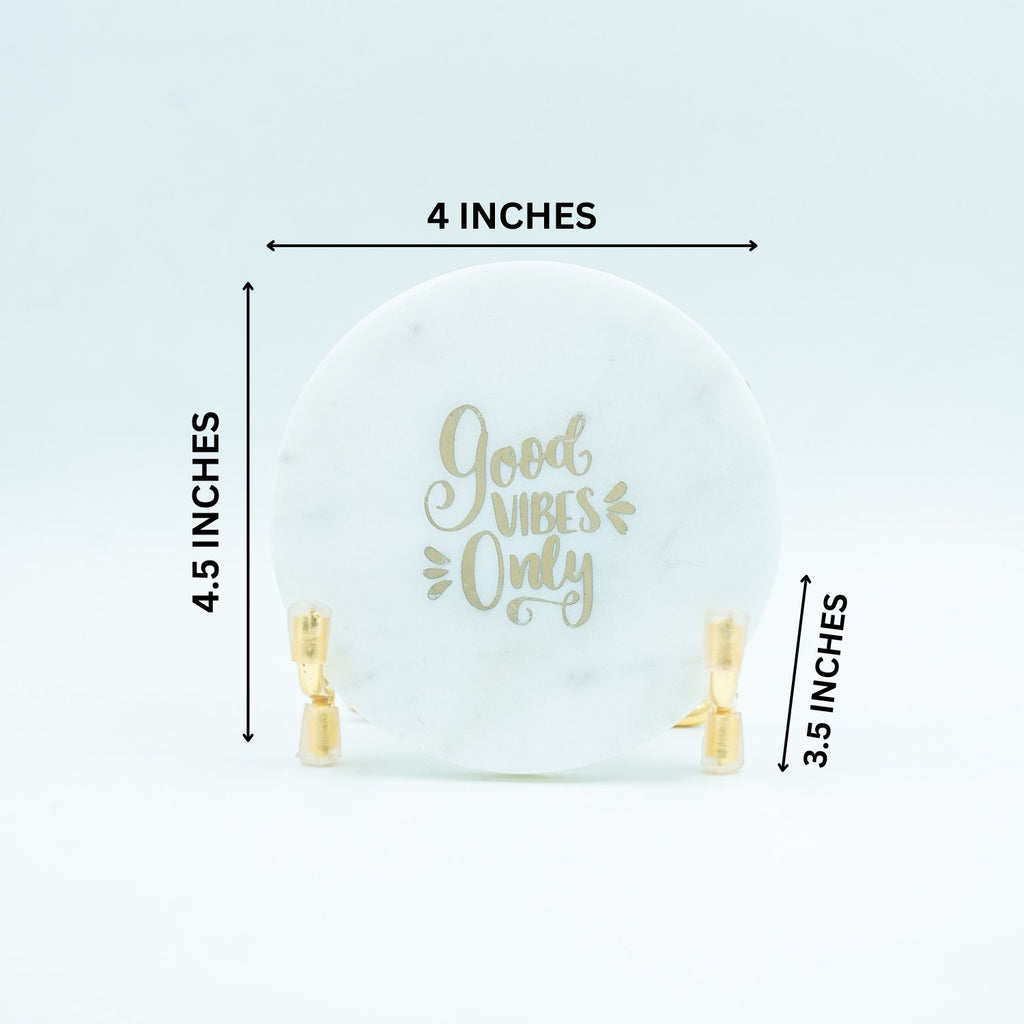 Good Vibes Marble Metal Showpeice