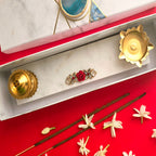 Marble Incense Holder And Diya