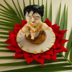 Marble Leafing White krishna idol