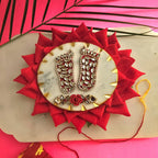 Flower Shape Marble Laxmi Charan Paduka