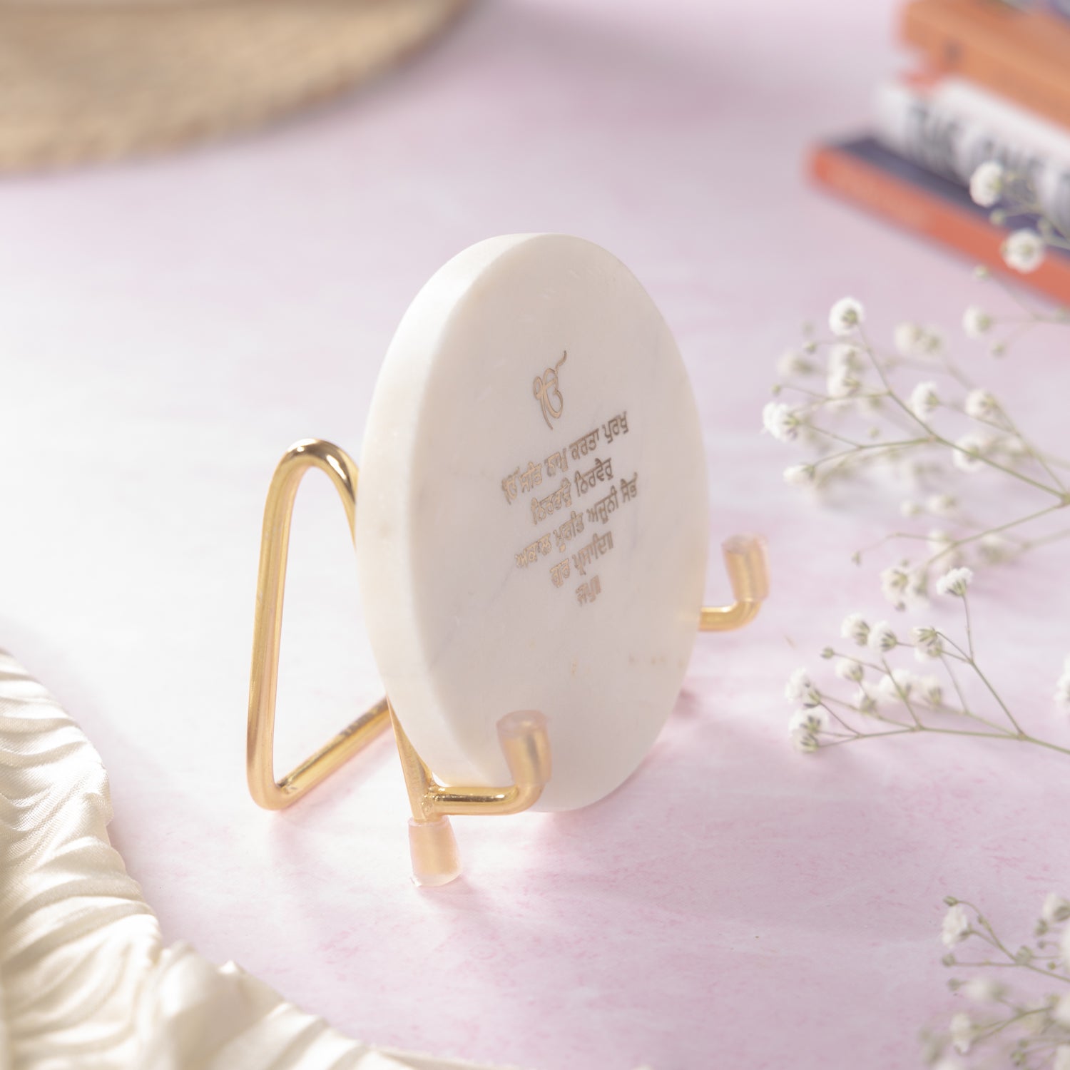 Ik Onkar Mantra Marble Metal Showpeice