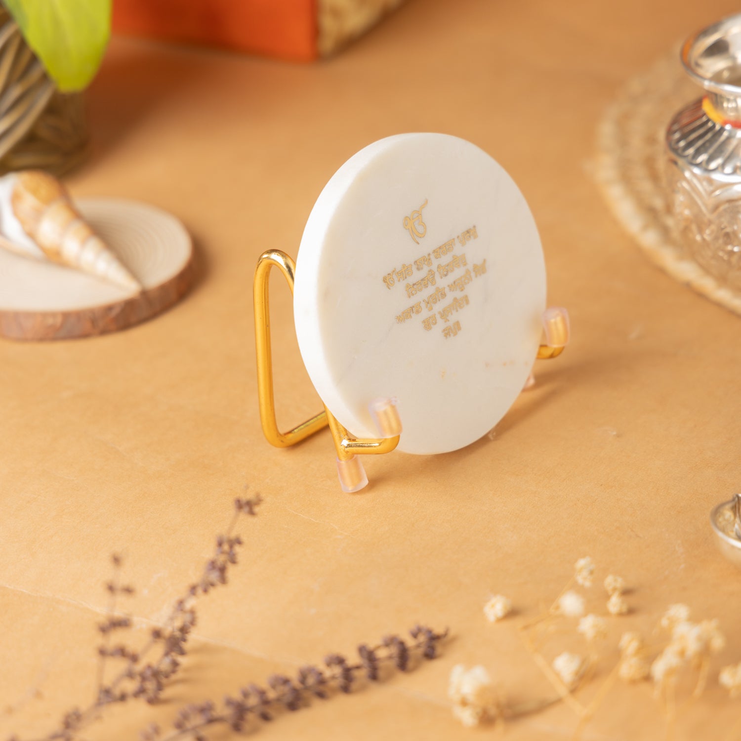 Ik Onkar Mantra Marble Metal Showpeice