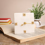 White Marble Squre Desk Clock