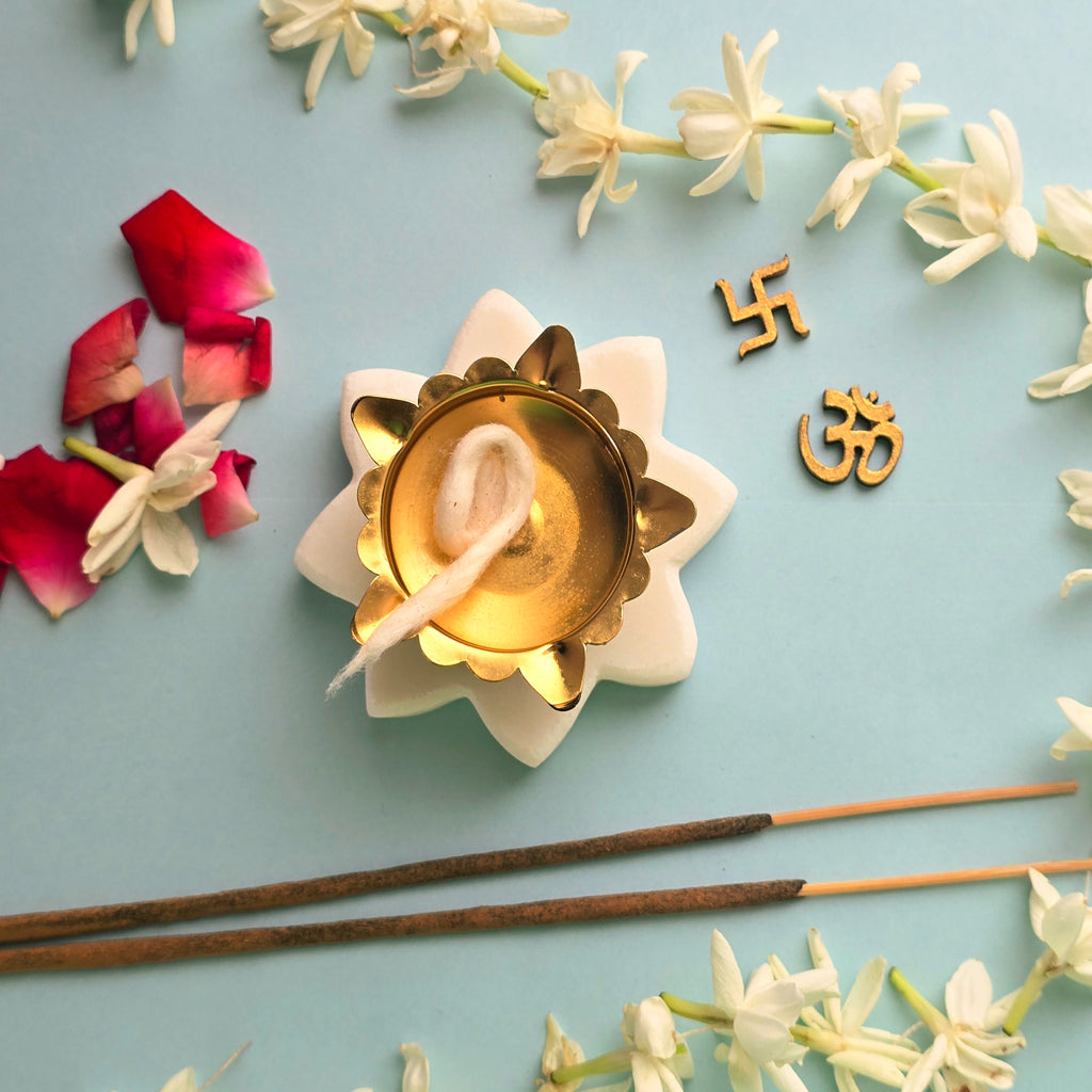 Marble Star Shape Diya