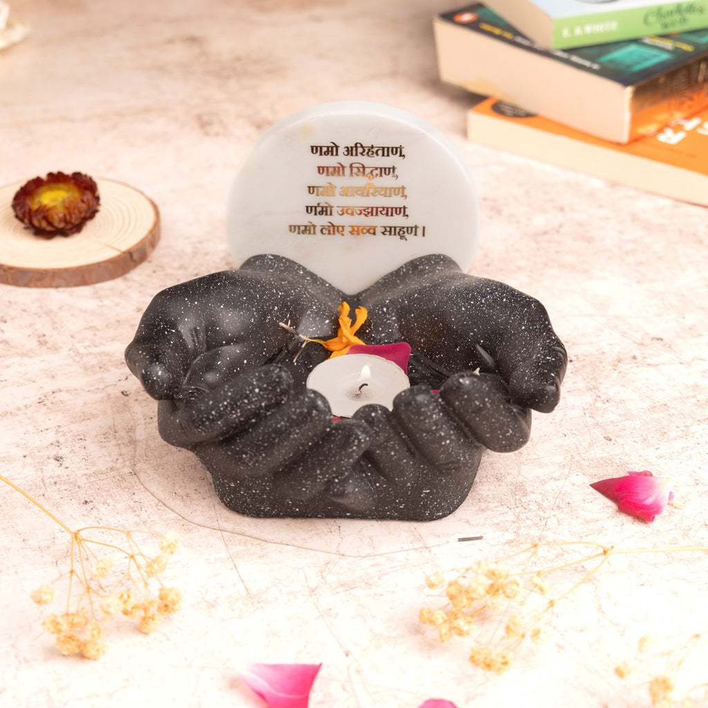 Marble Namokar Mantra Hand Urli