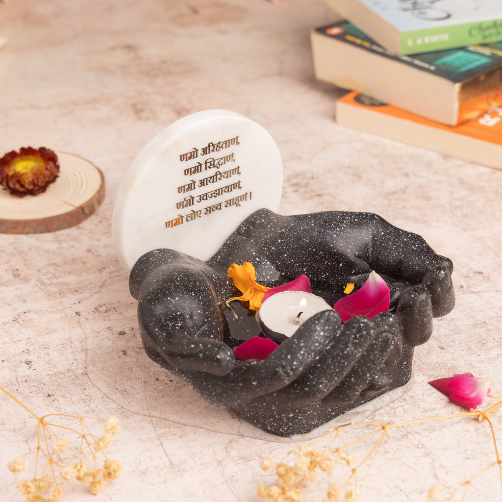 Marble Namokar Mantra Hand Urli